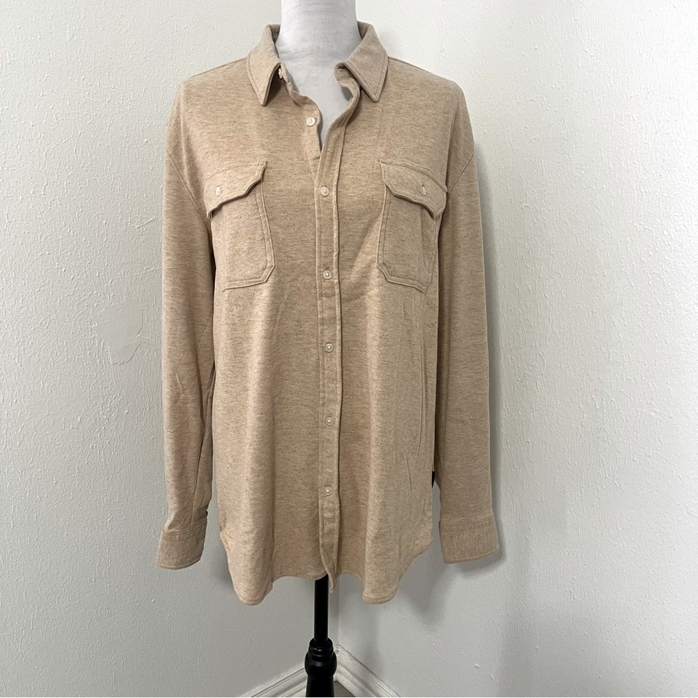Kenneth Cole Mens Large Techni-Cole Button Up Knit Preppy Pockets Super Soft NWT